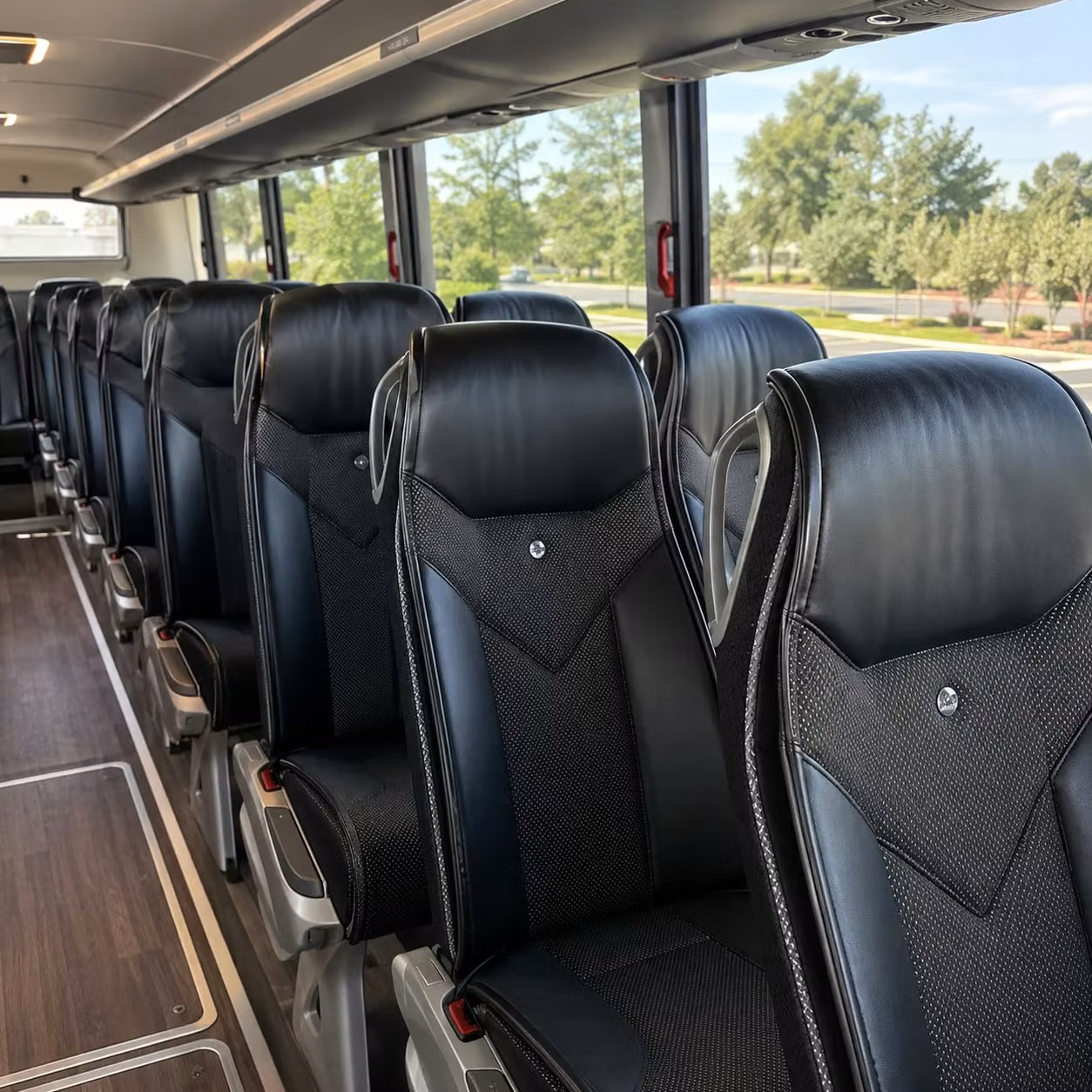 woodbridge charter bus rental interior